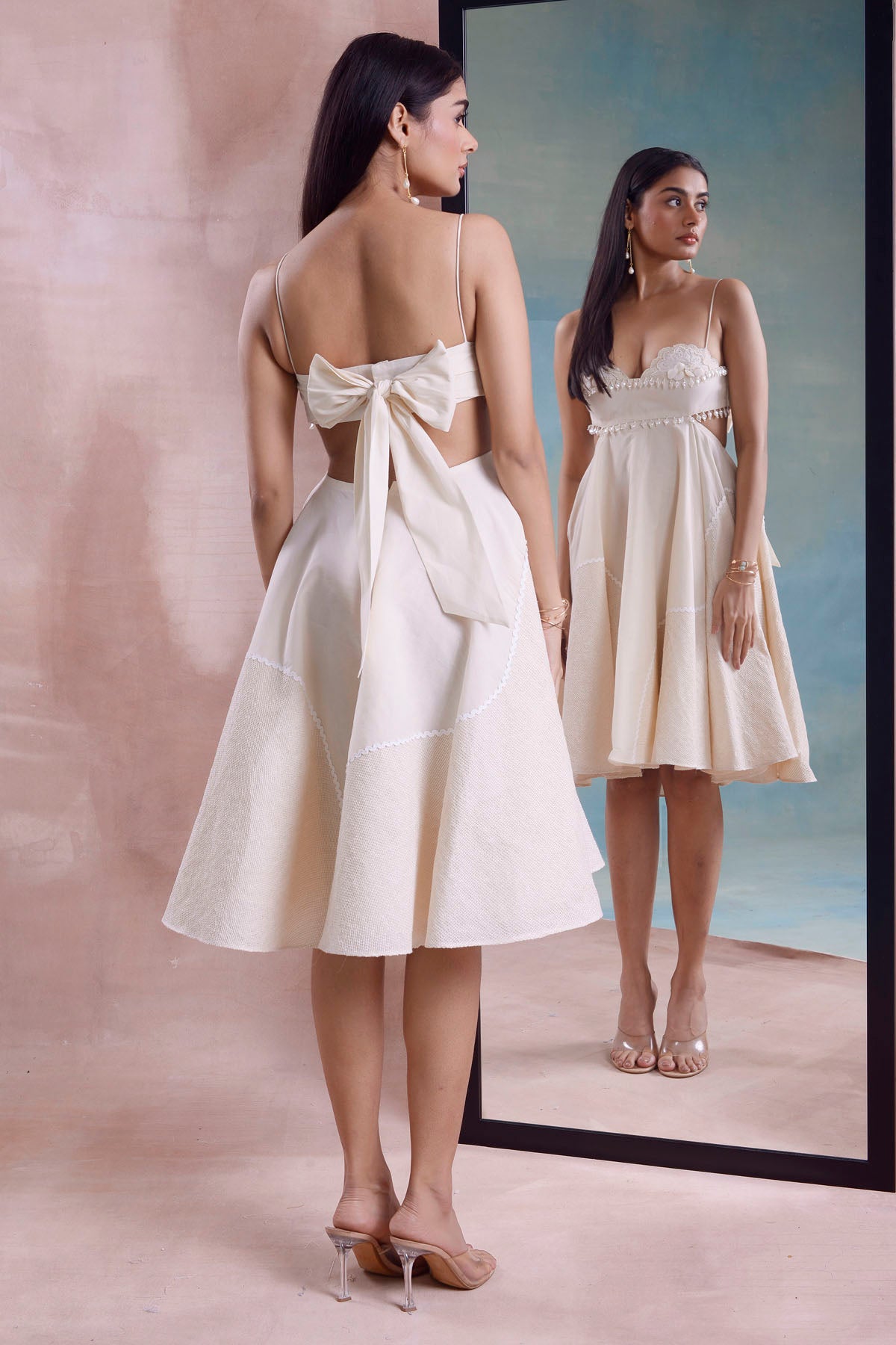 Patchwork Floret Flared Dress