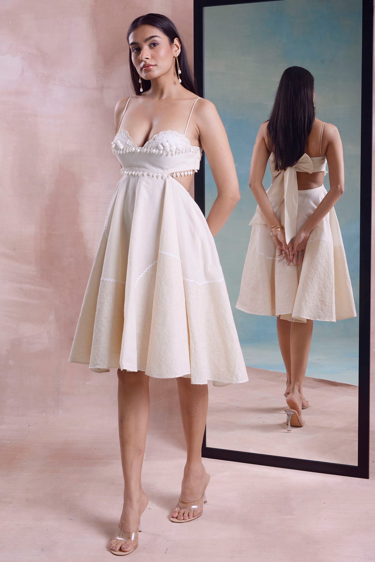 Patchwork Floret Flared Dress