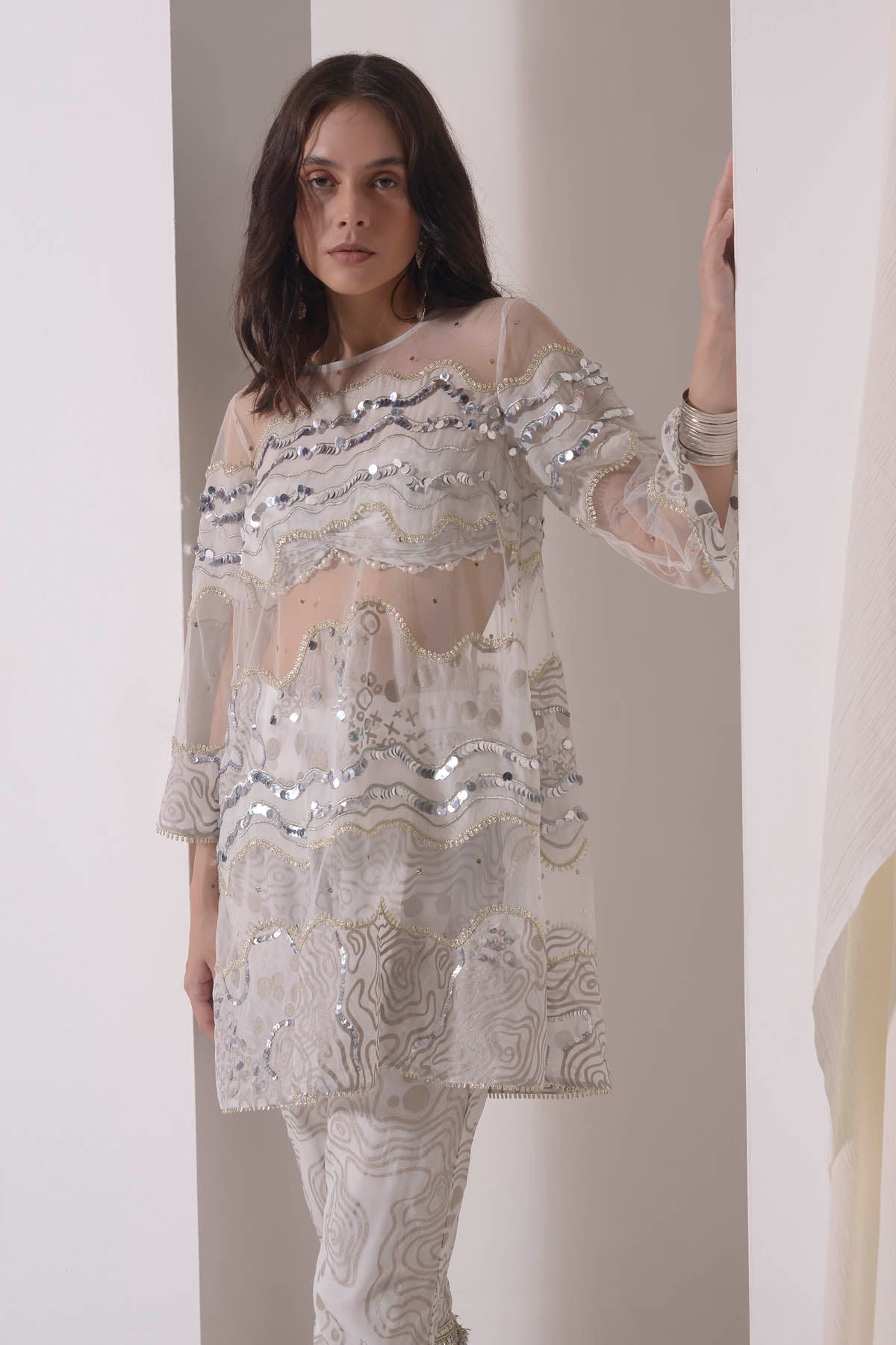 Patchwork & Sequins Kurta Set