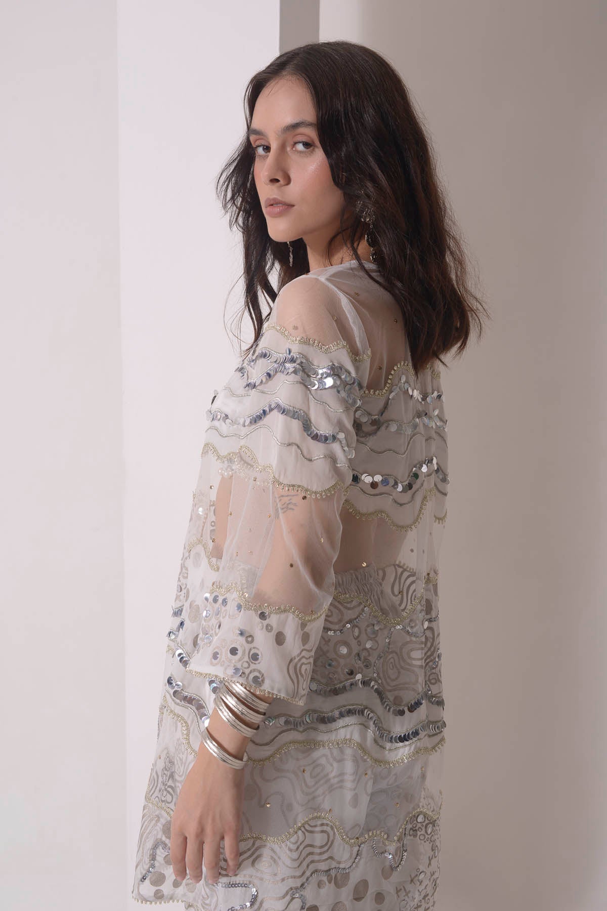 Patchwork & Sequins Kurta Set