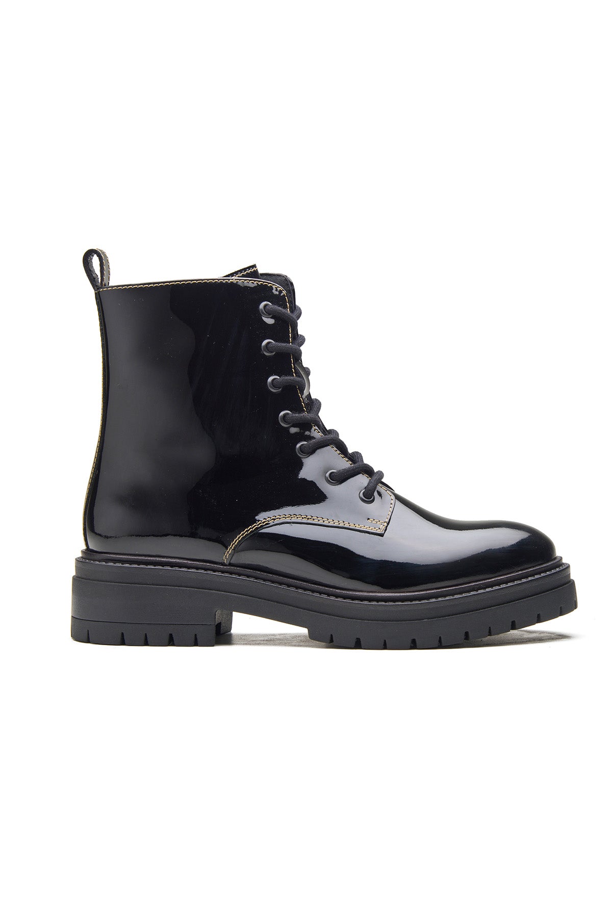 Patent Leather Black Ankle Boots