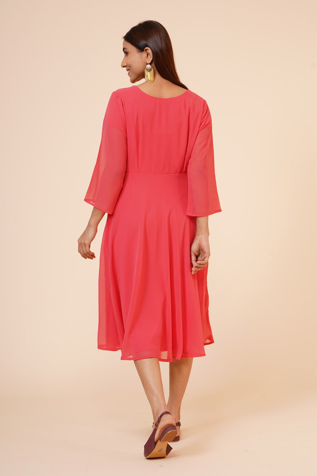 Peach Georgette Dress
