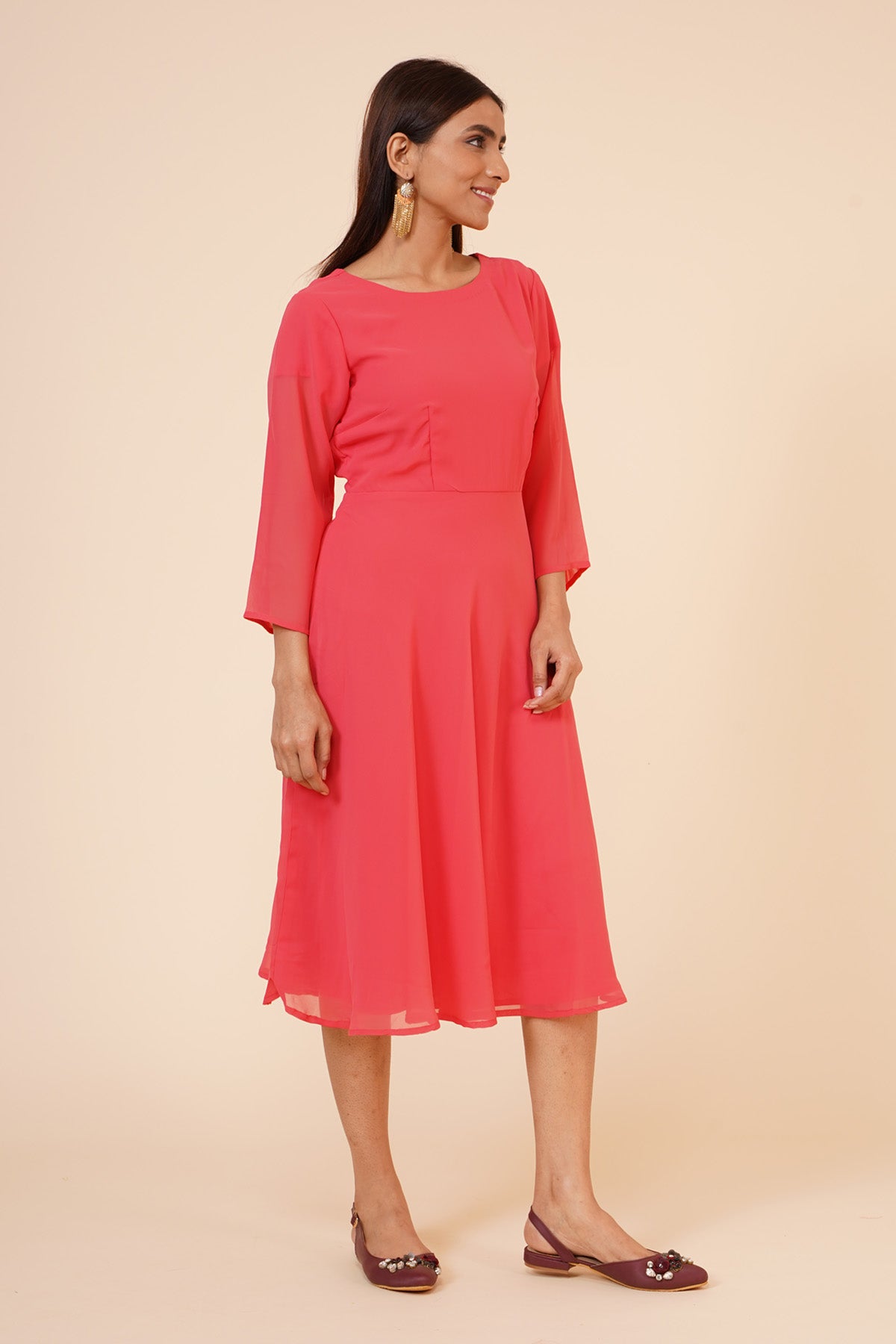 Peach Georgette Dress