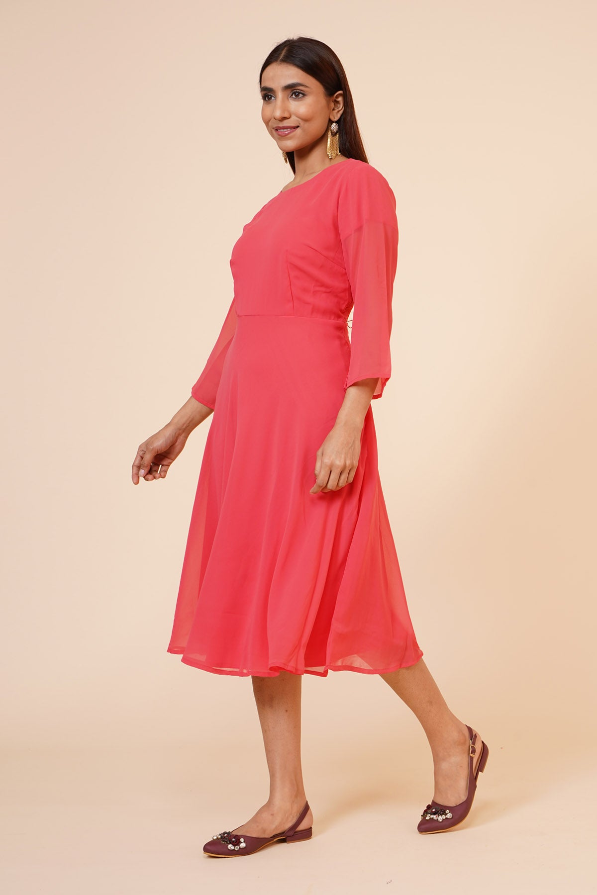 Peach Georgette Dress