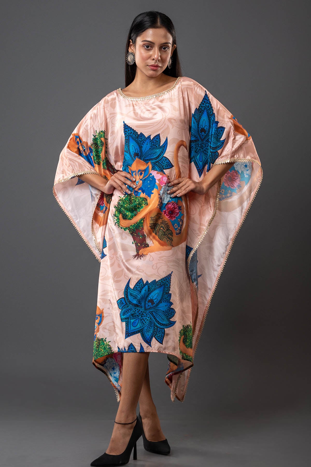 Peach Oversized Kaftan Dress