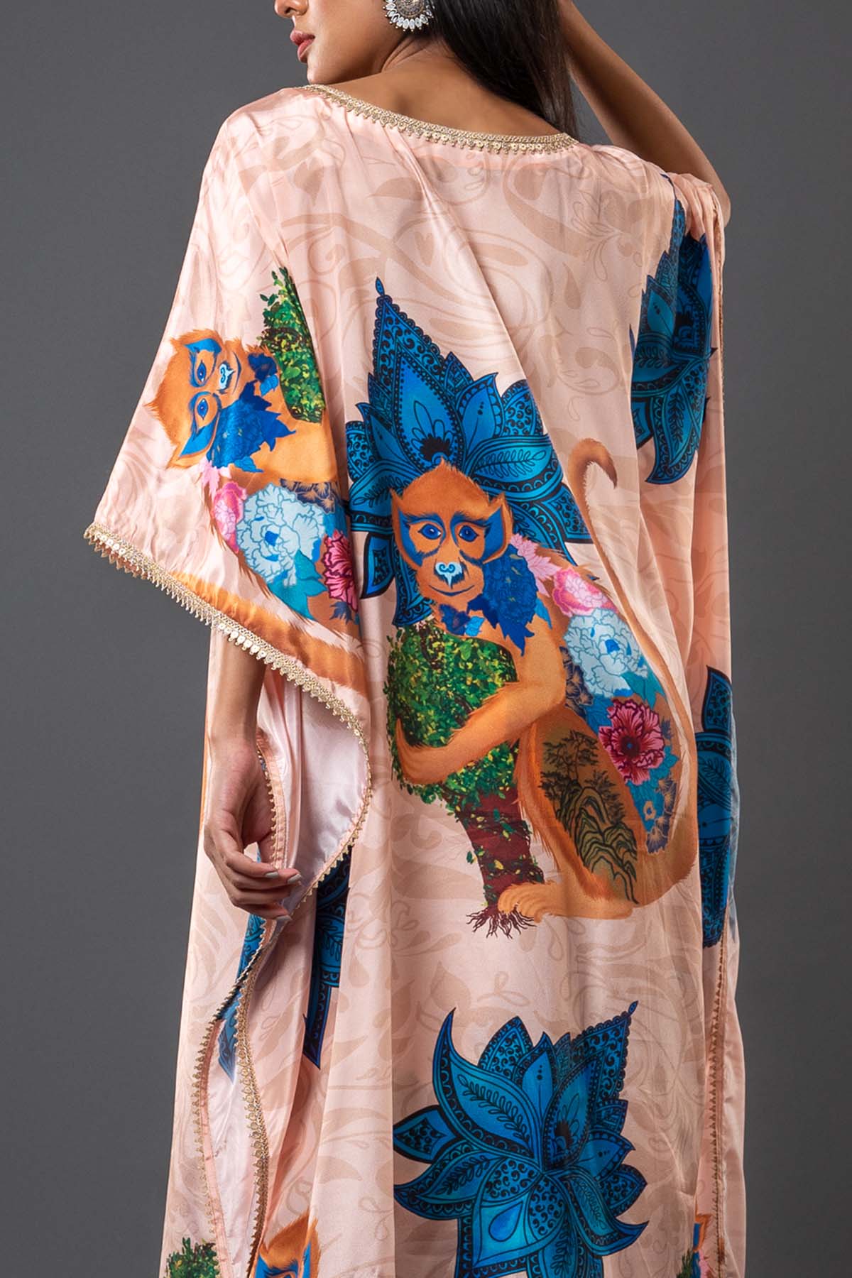 Peach Oversized Kaftan Dress