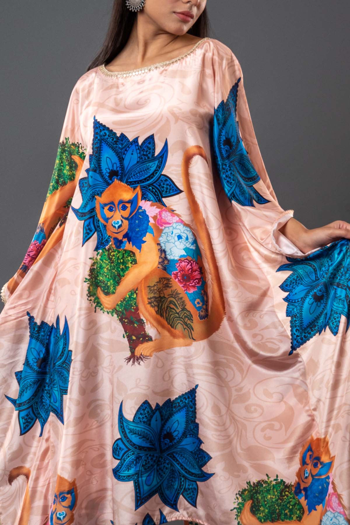 Peach Oversized Kaftan Dress