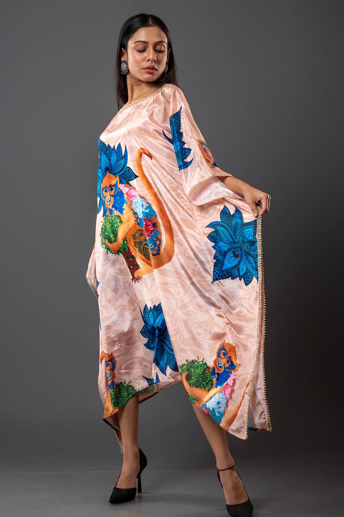 Peach Oversized Kaftan Dress