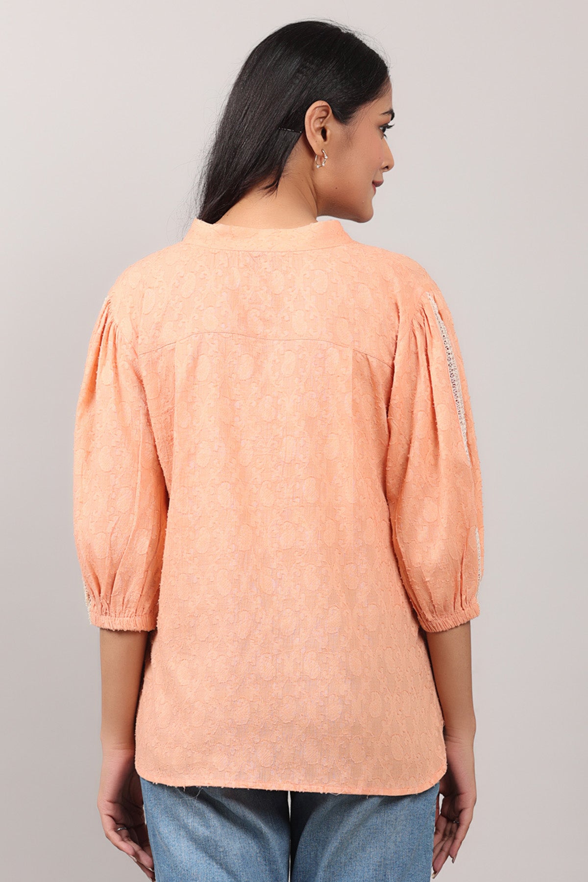 Peach Beads Embroidered Top