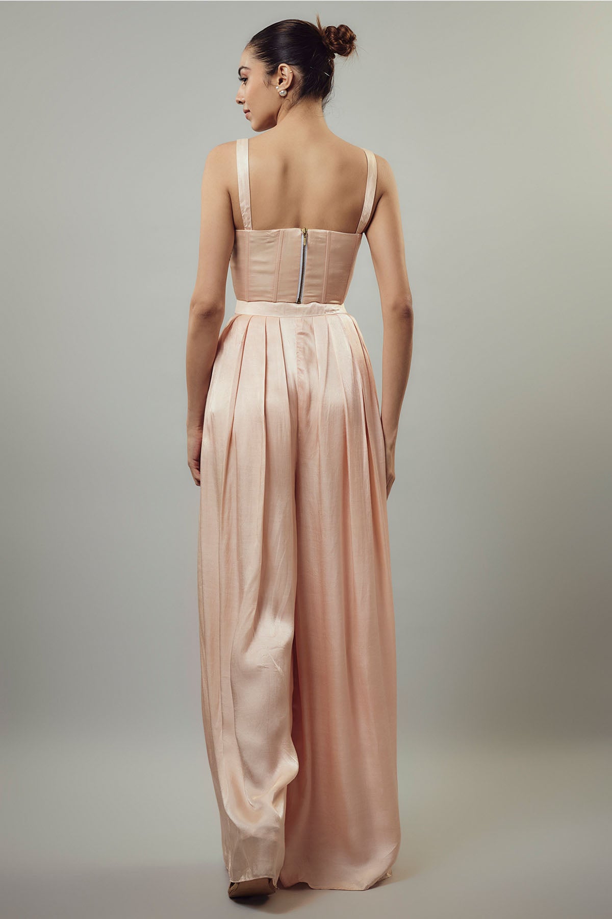 Peach Corset & Flared Pants