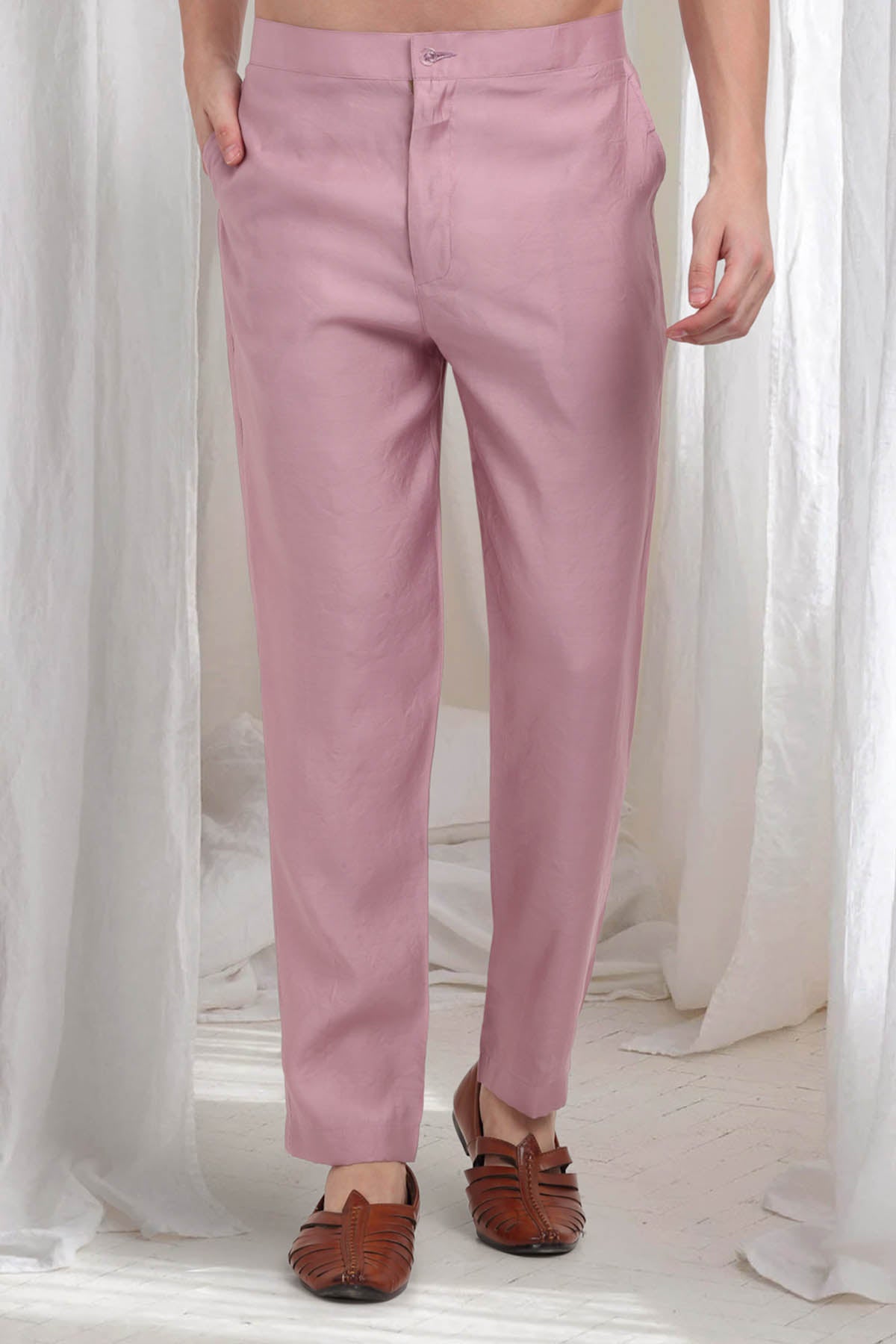 Peach Cotton Thread Kurta Set