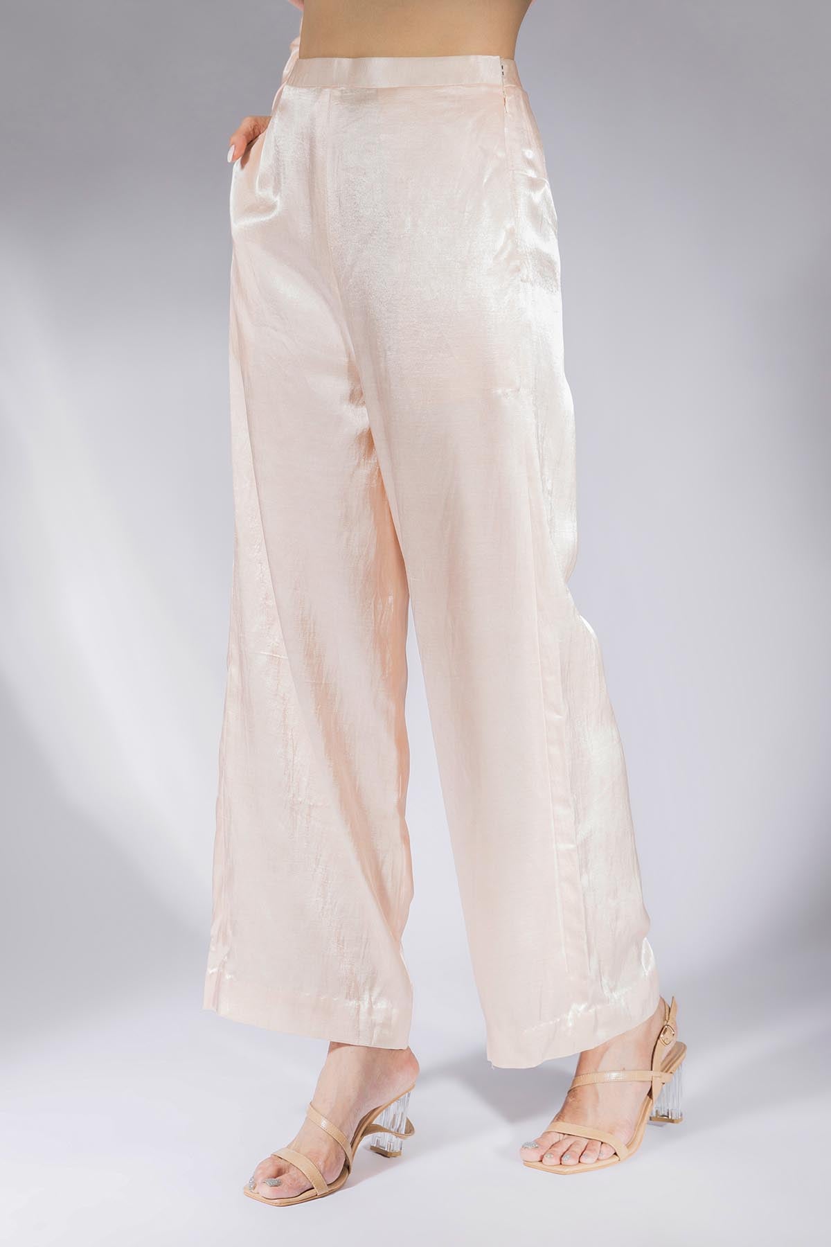 Peach Embroidered Blazer Set