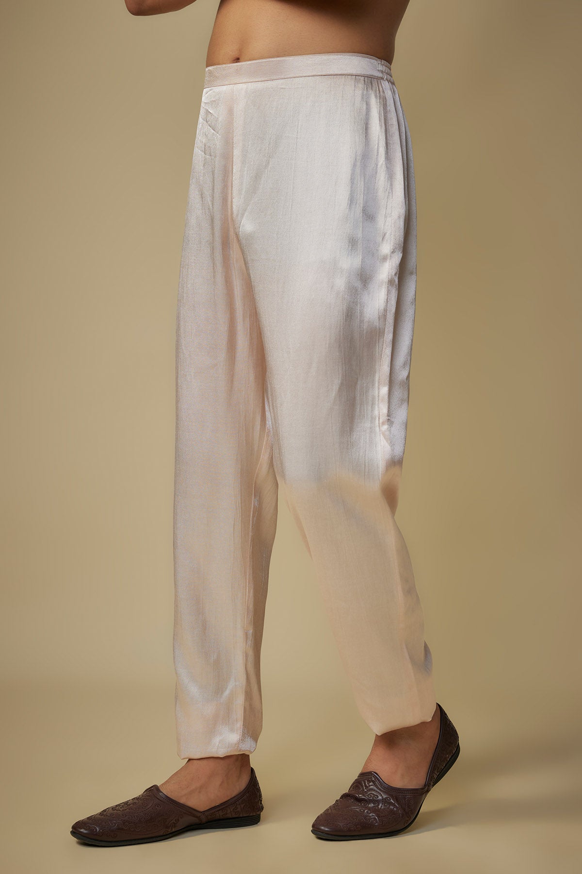 Peach Embroidered Bundi Set