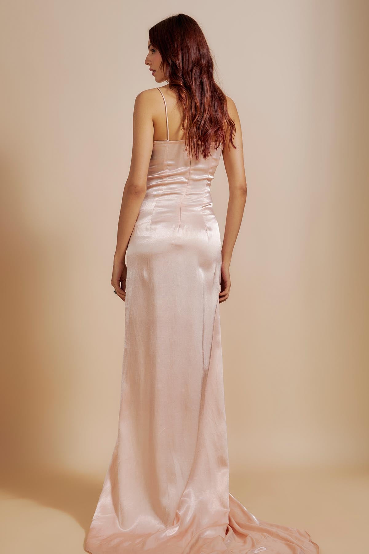 Peach Embroidered Corset Dress