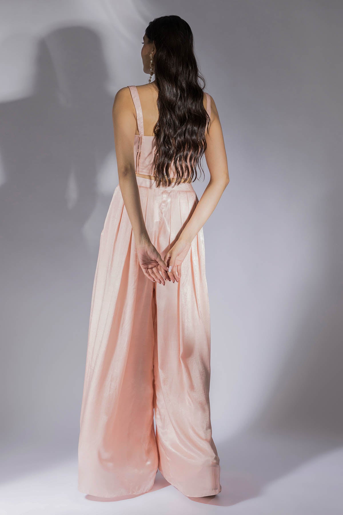 Peach Embroidered Corset & Pants