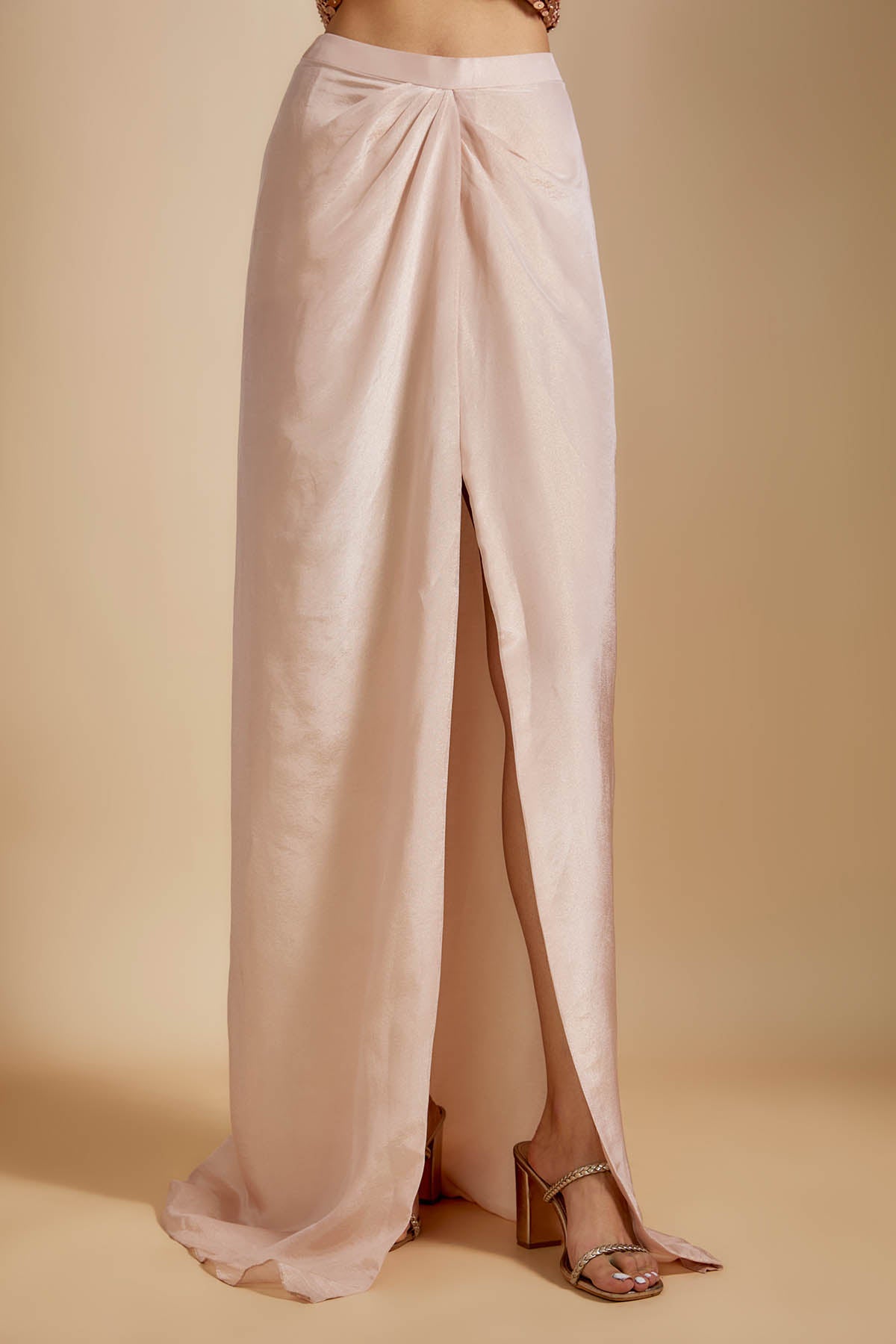 Peach Embroidered Corset & Skirt