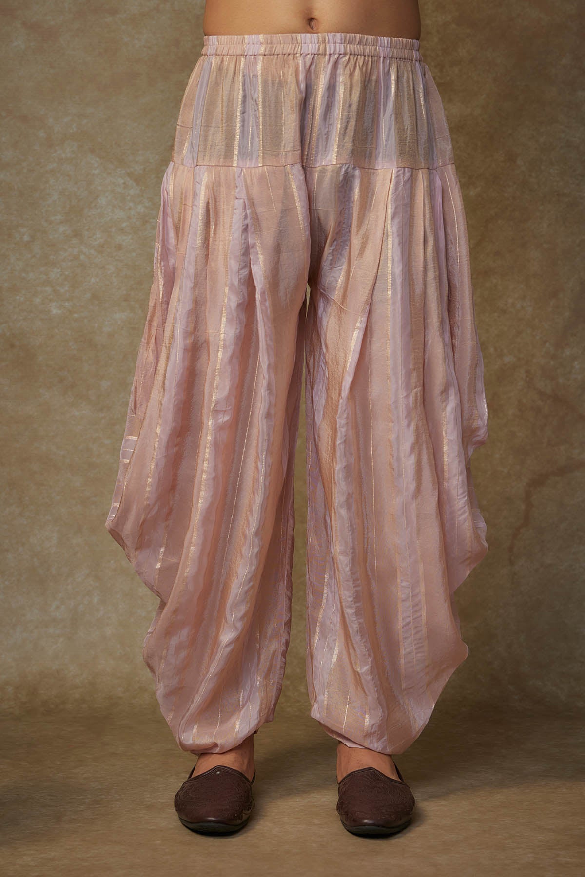 Peach Embroidered Dhoti Set