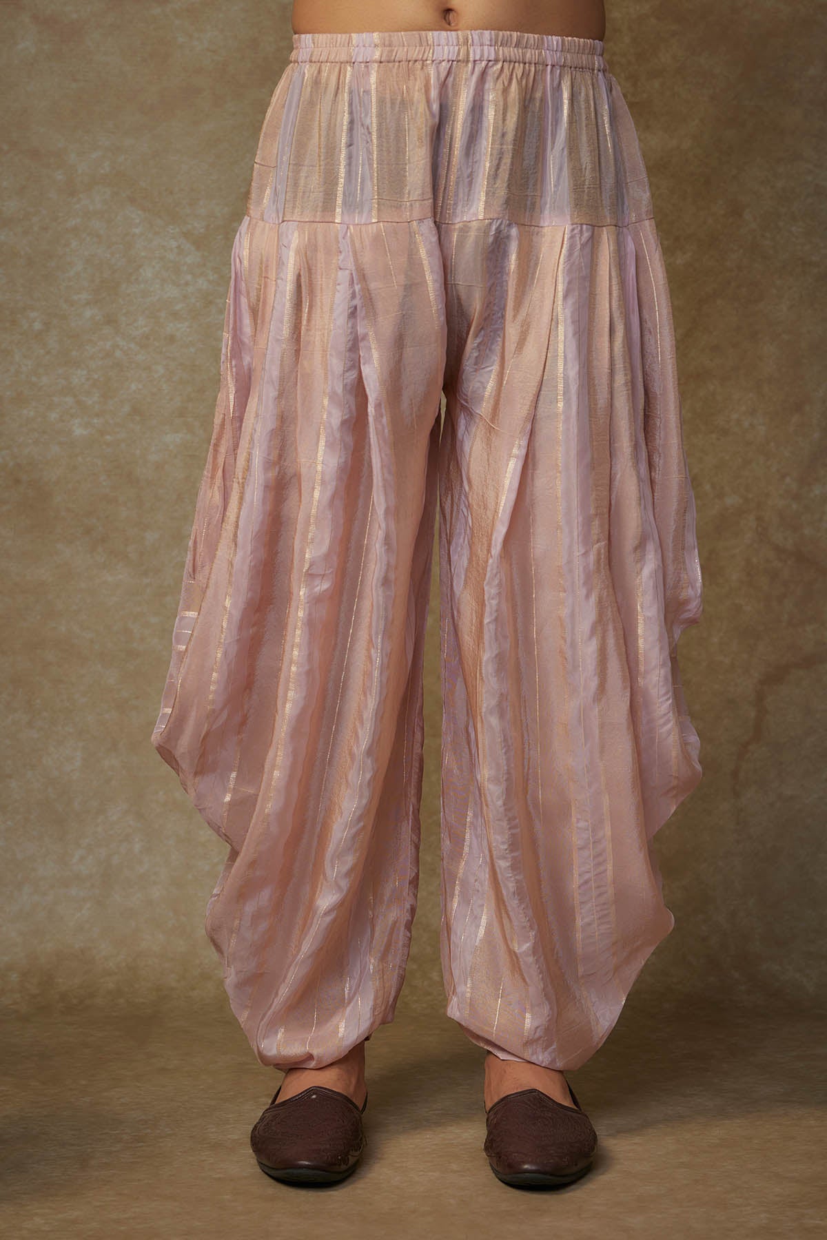 Peach Embroidered Kurta & Dhoti