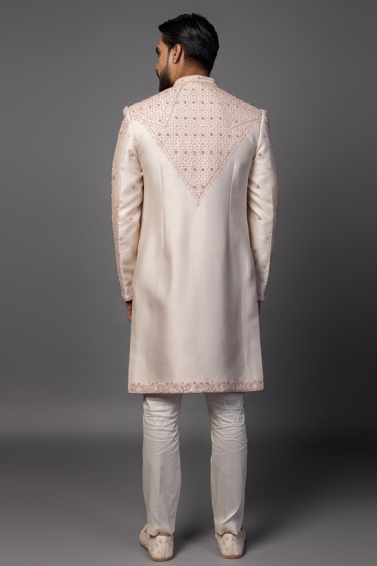 Peach Frnechknot Sherwani Set