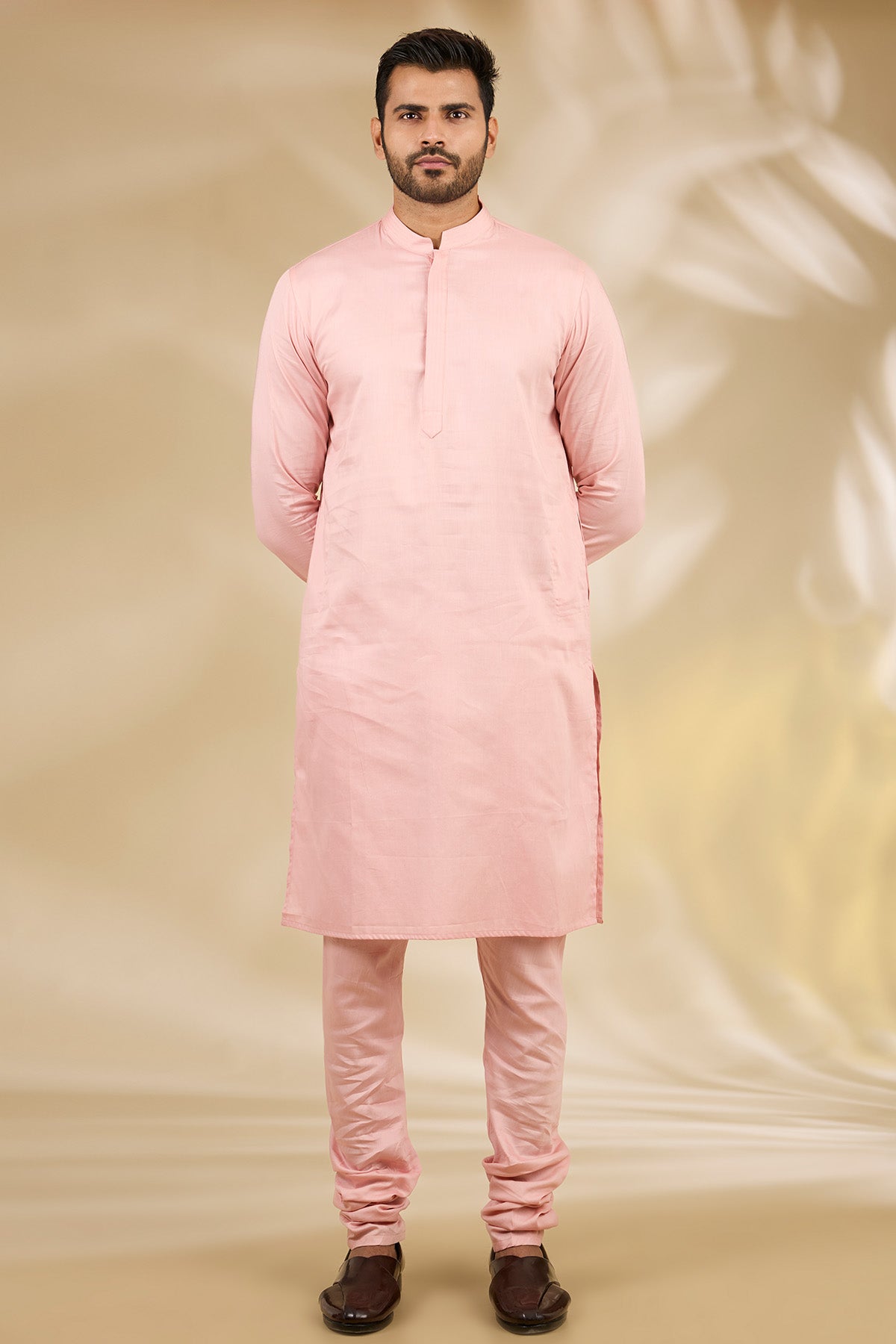 Peach Hand Banarasi Kurta Set