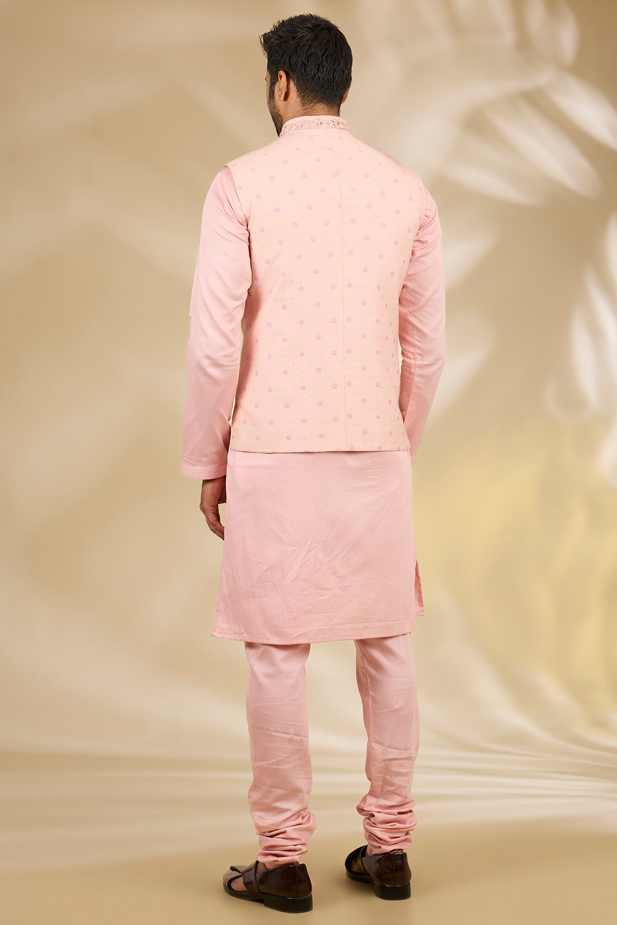 Peach Hand Banarasi Kurta Set