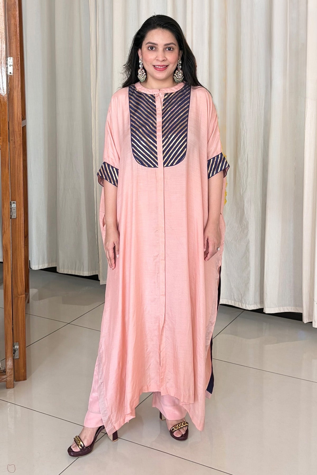 Peach Modal Silk Kurta & Pants