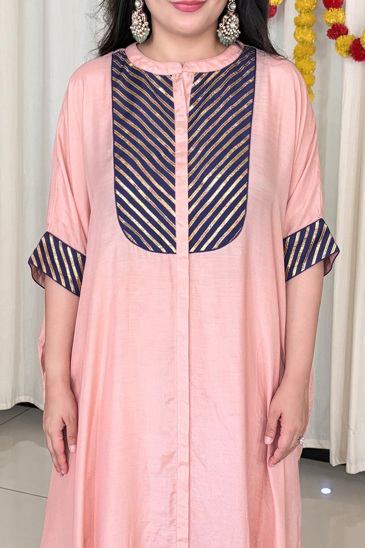 Peach Modal Silk Kurta & Pants