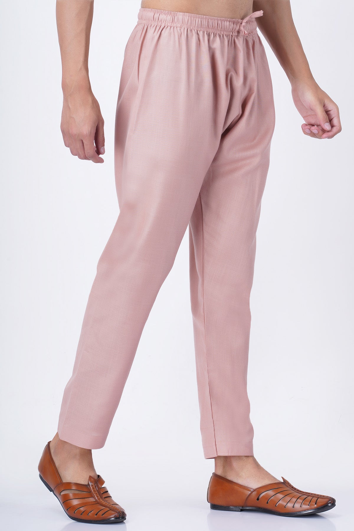 Peach Ruby Silk Print Kurta Set