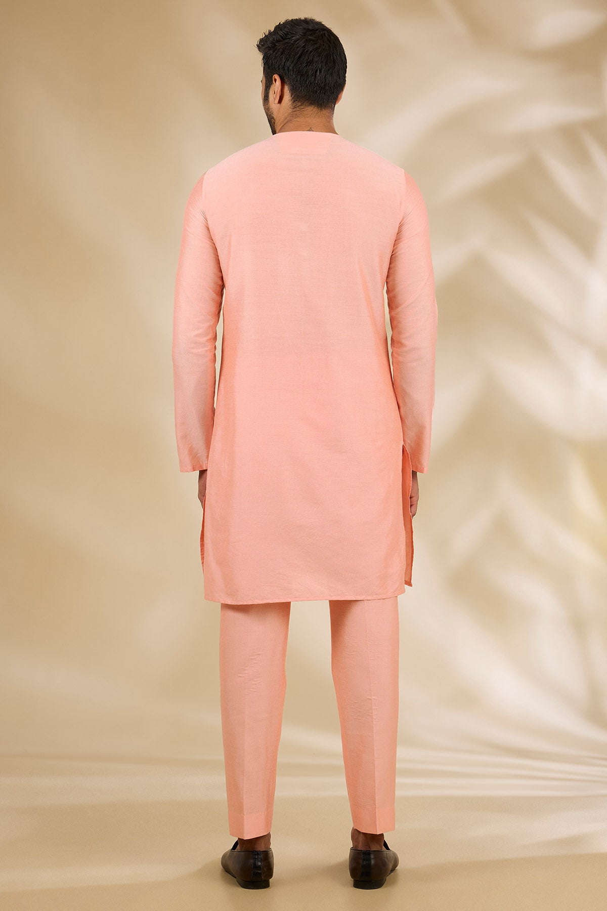 Peach Sequins Work Kurta Set