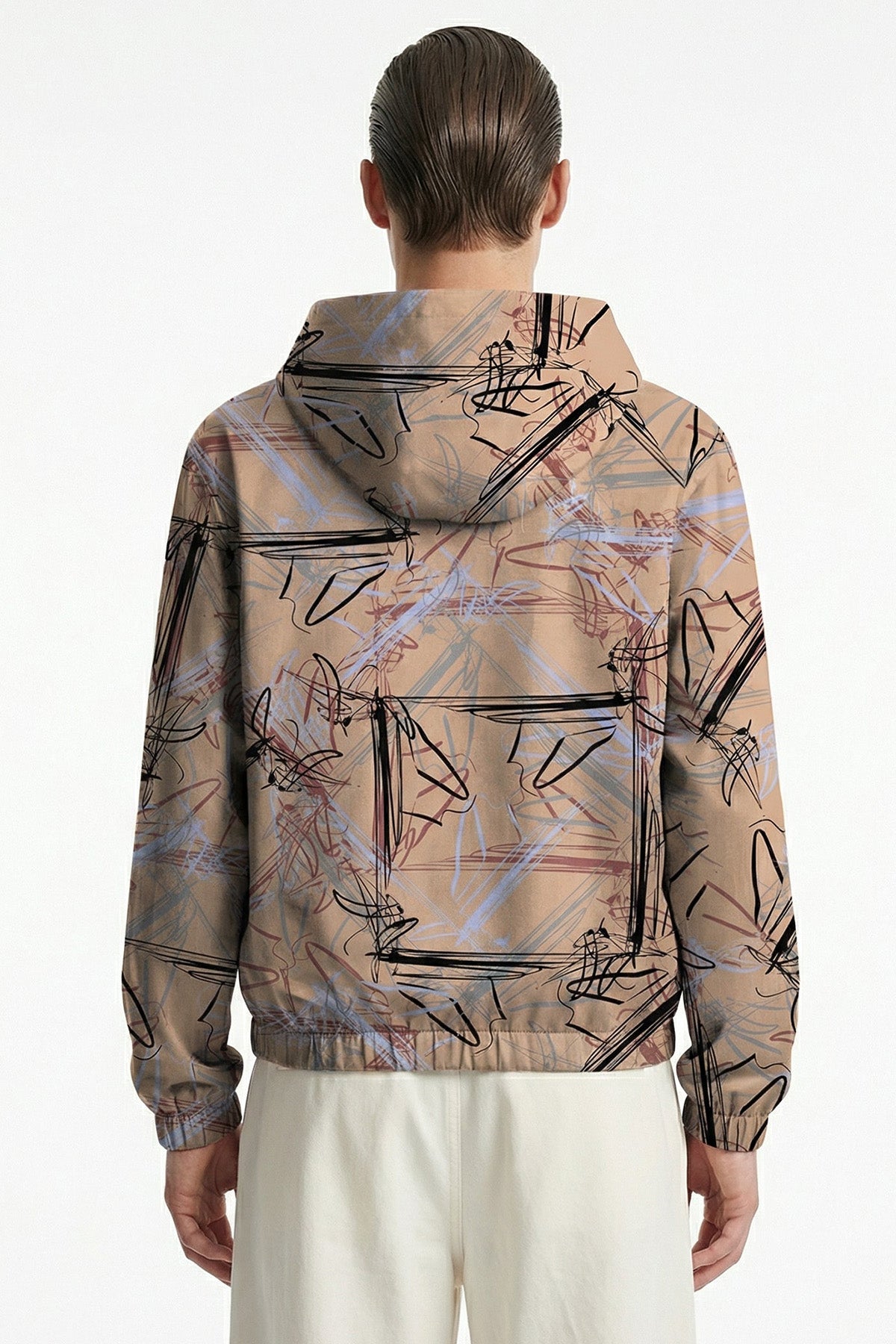 Peach Sleek Satin Hooded Jacket