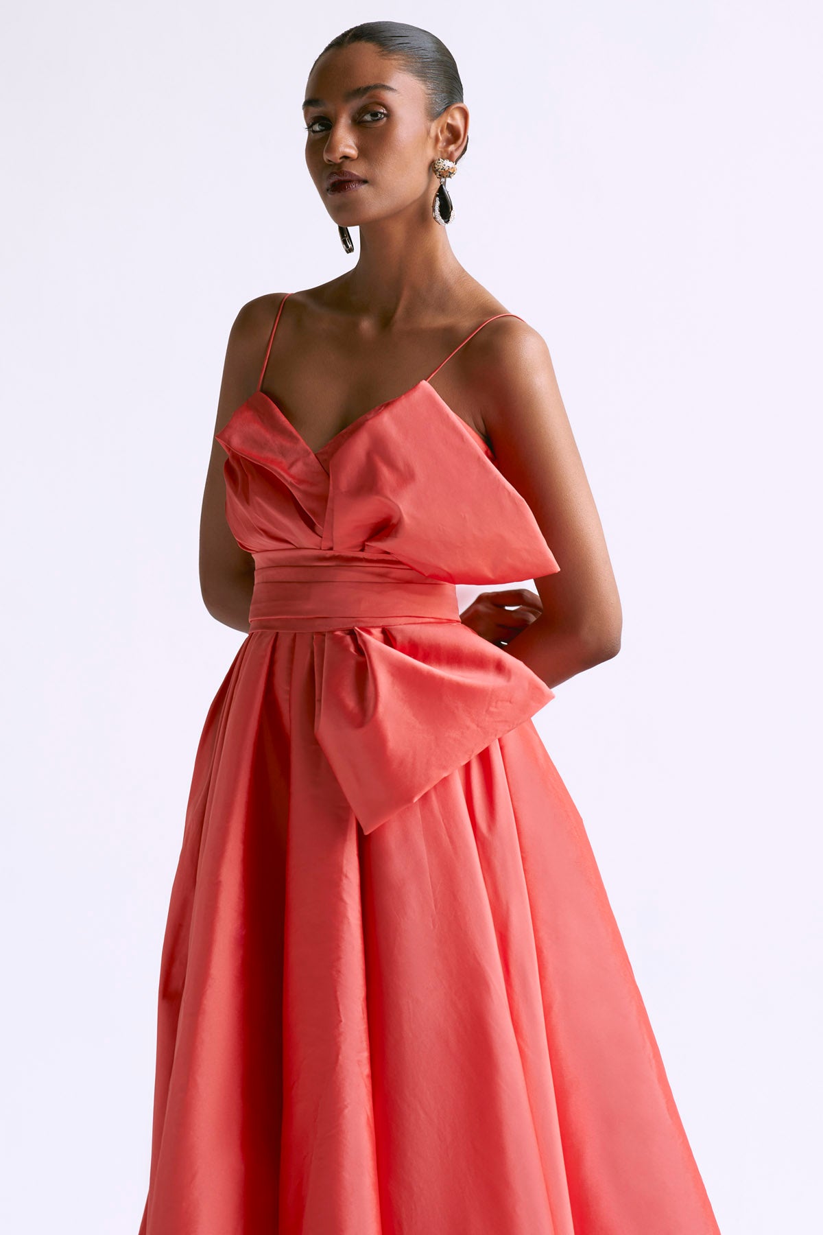 Peach Sleeveless Midi Dress