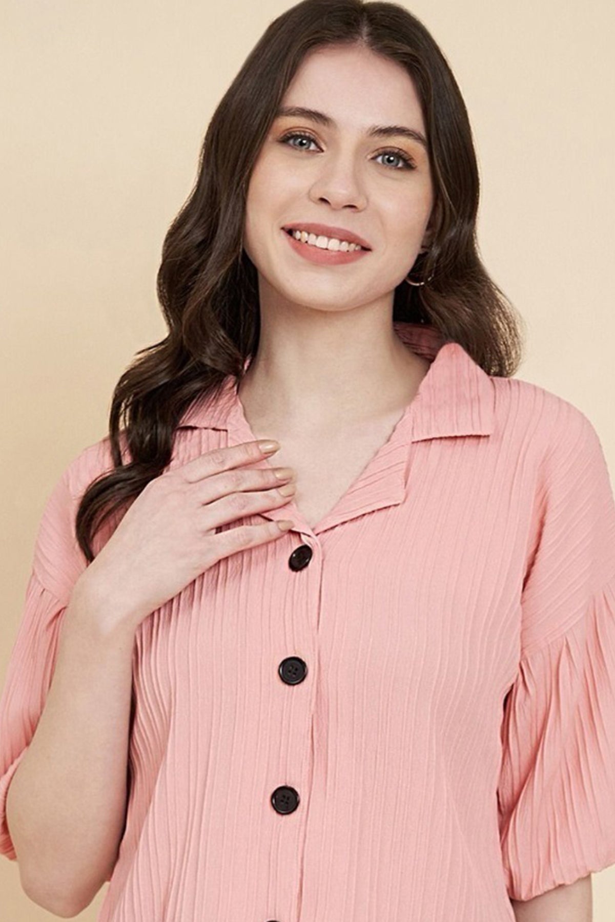 Peach Sugarcane Casual Shirt