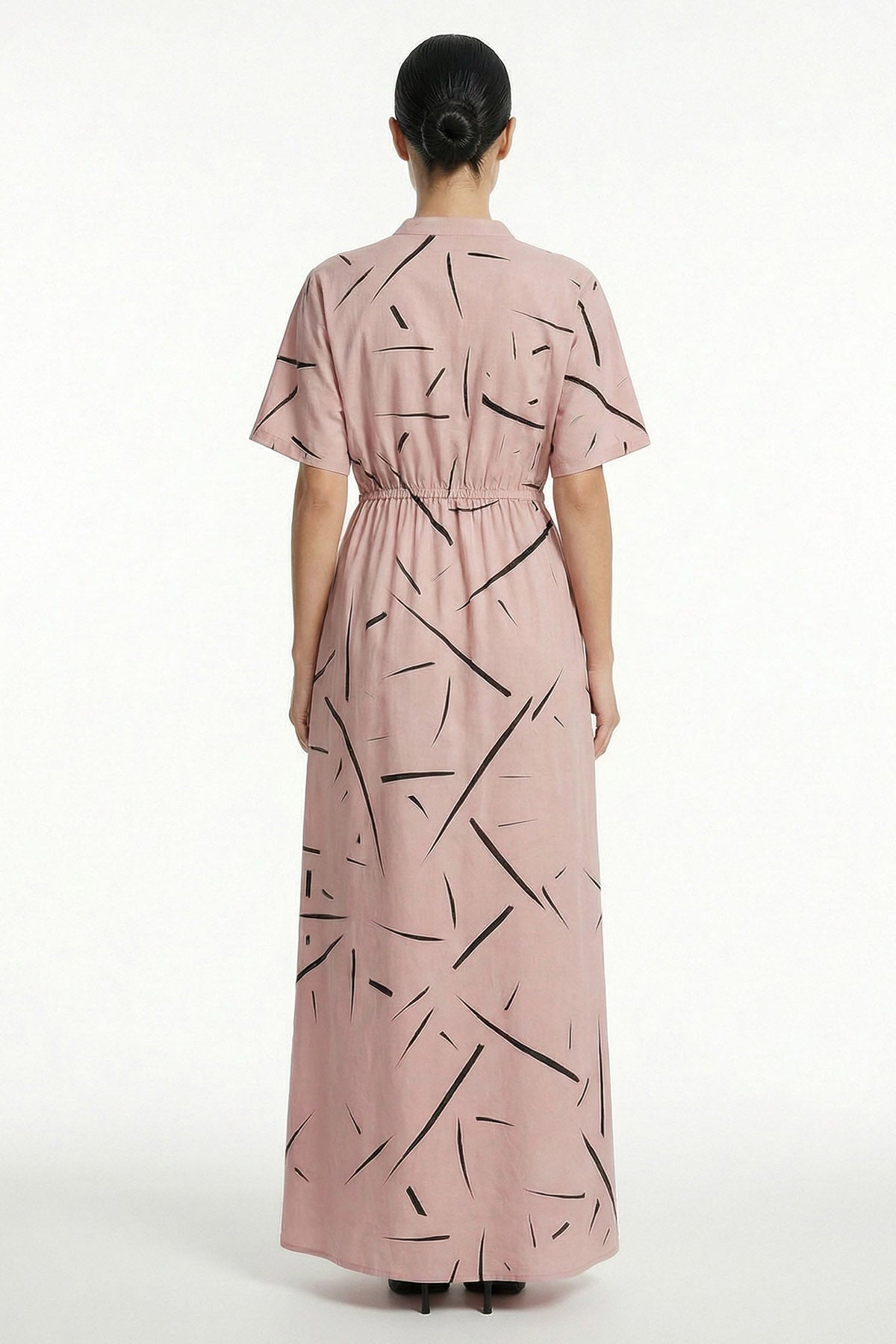 Peach Viscose Blend Maxi Dress