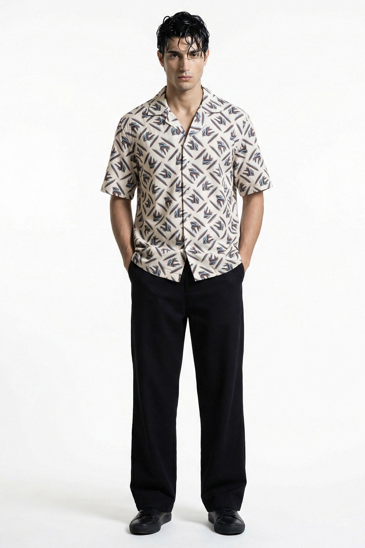 Buy Peach Viscose Detailed Shirt for men by Tezhhomayaa online available at scrollnshops