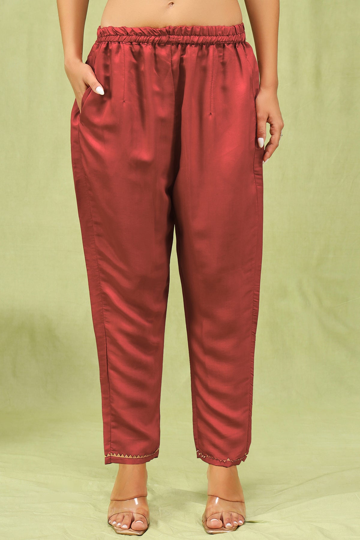 Peach Viscose Roman Kurta Set