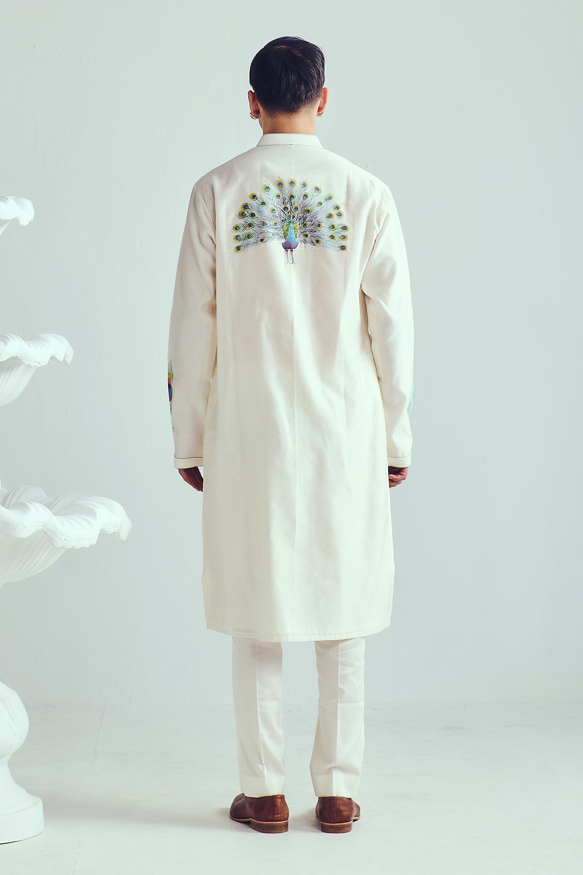 Peacock Hand Painted Kurta Set