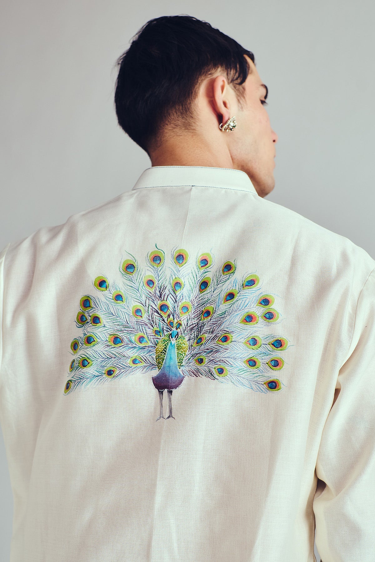 Peacock Hand Painted Kurta Set