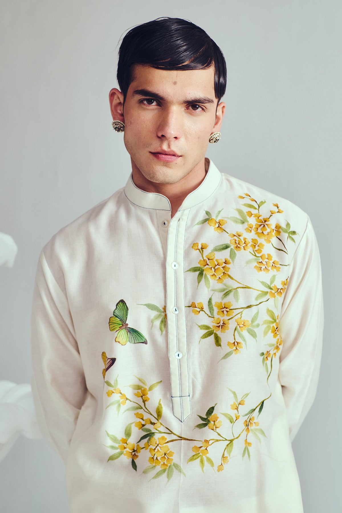 Peacock Hand Painted Kurta Set