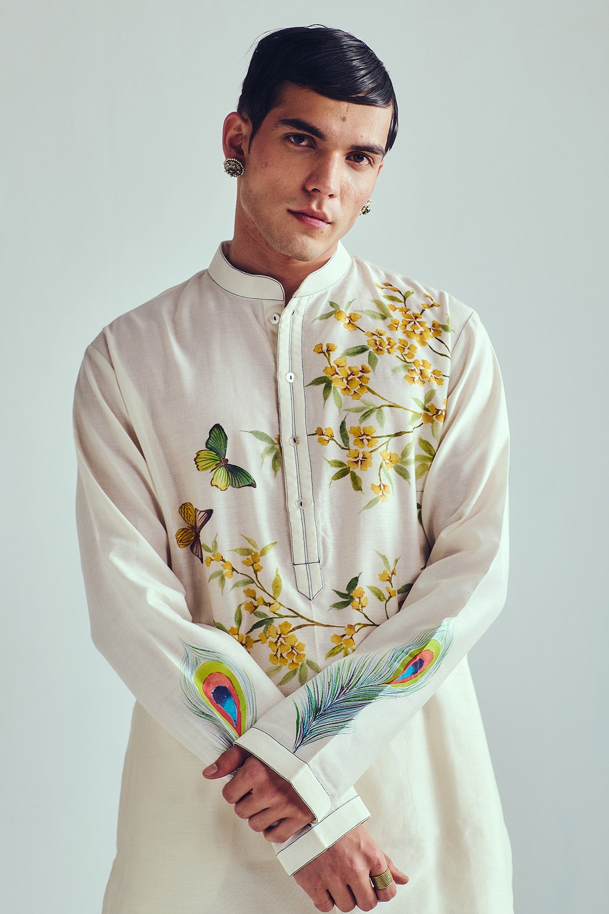 Peacock Hand Painted Kurta Set