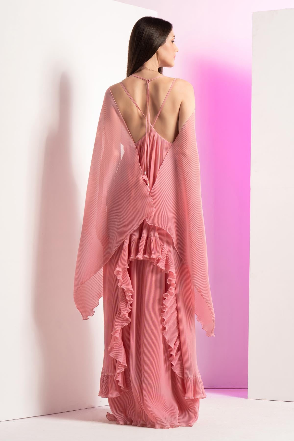 Pearl Embellished Pleated Dress