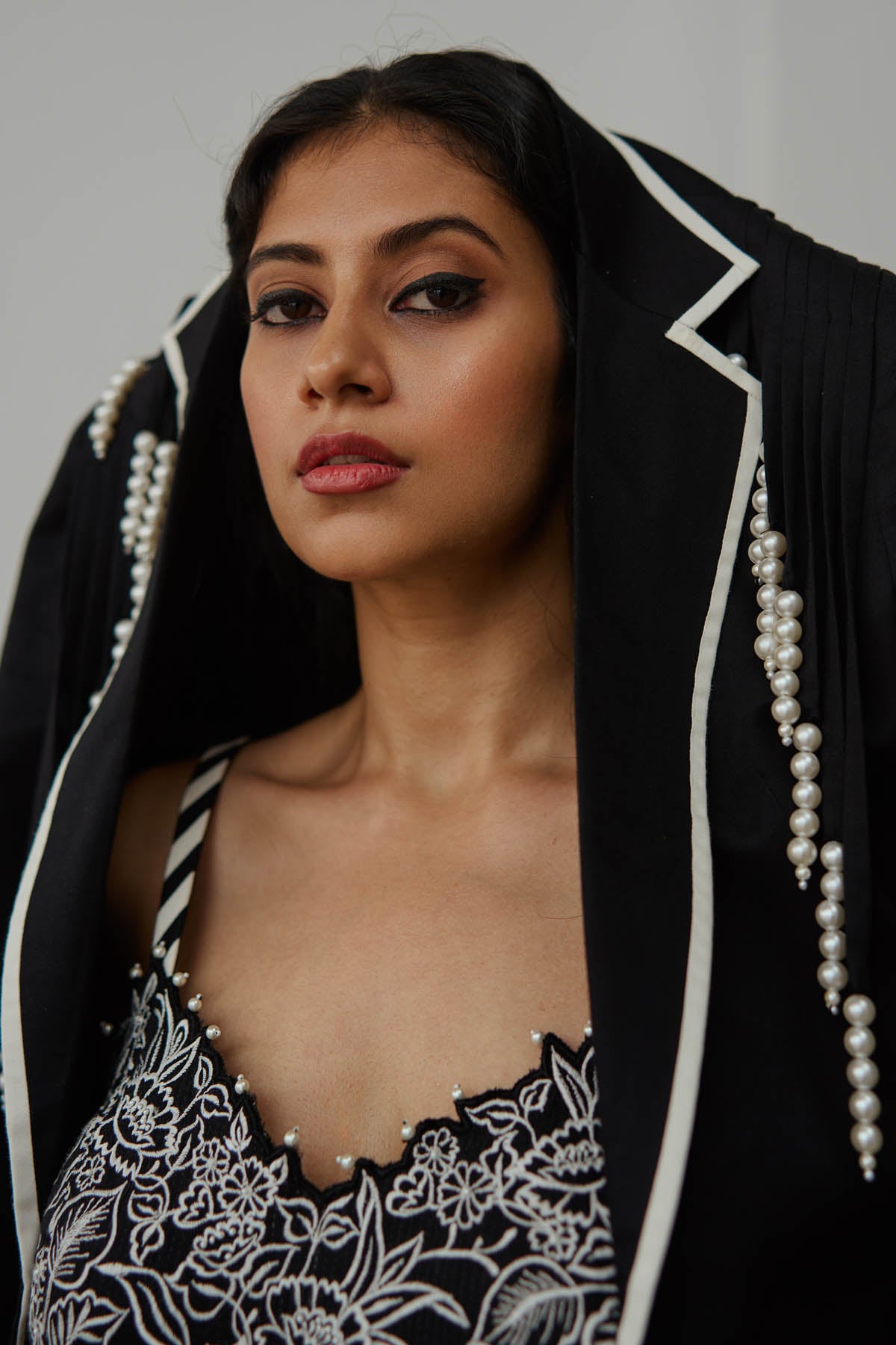 Pearl Embroidered Jacket Set