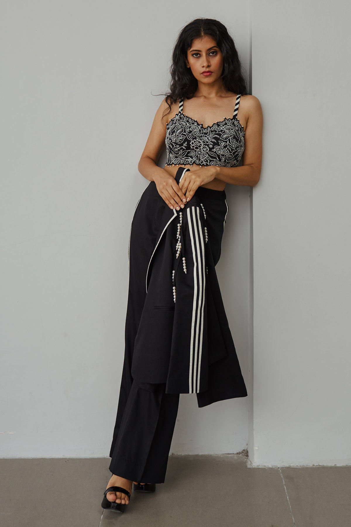 Pearl Embroidered Jacket Set