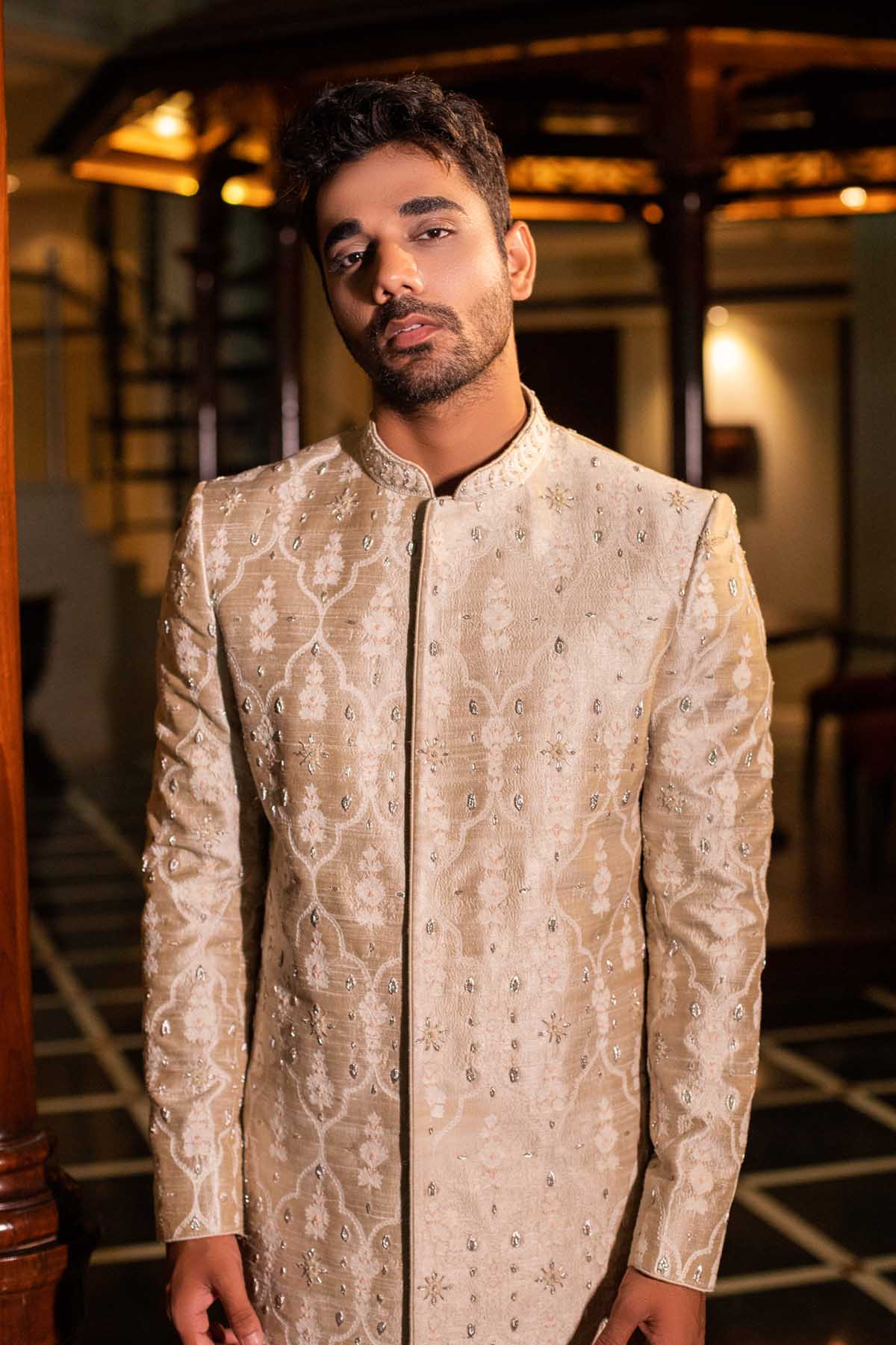 Pearl Embroidered Sherwani Set