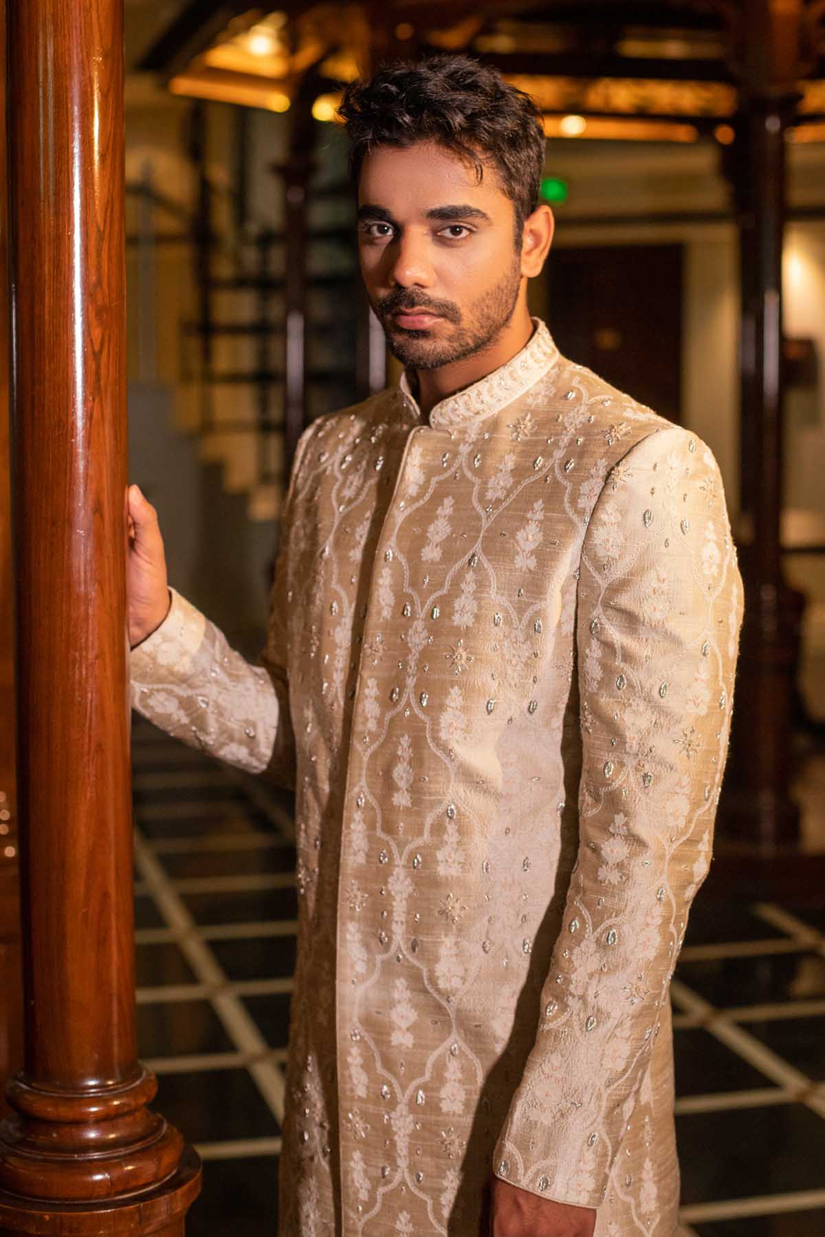 Pearl Embroidered Sherwani Set