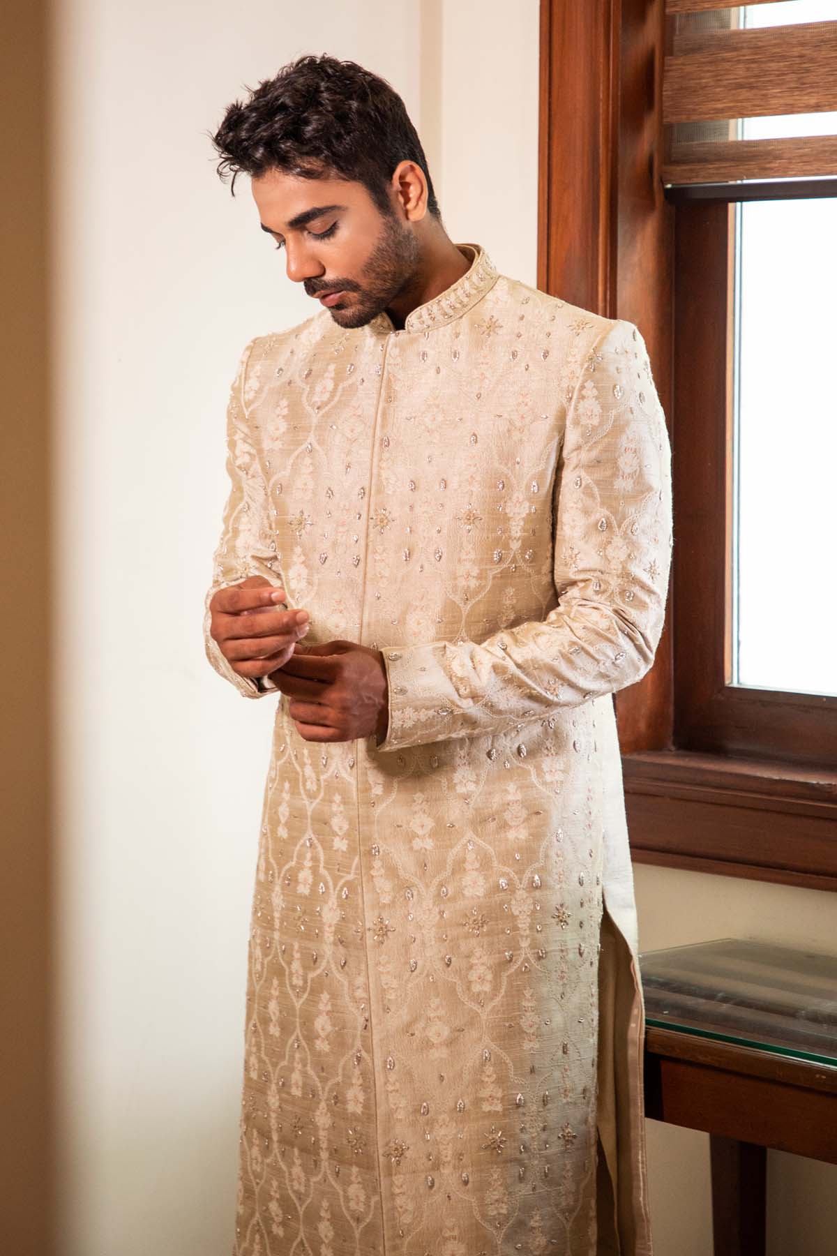 Pearl Embroidered Sherwani Set