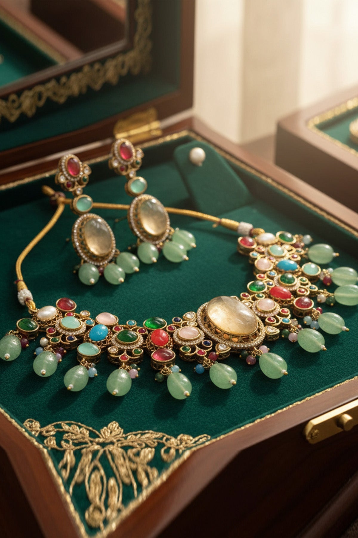 Buy Pearl And Crystal Jewellery Set for women by Inko & Co online available at scrollnshops