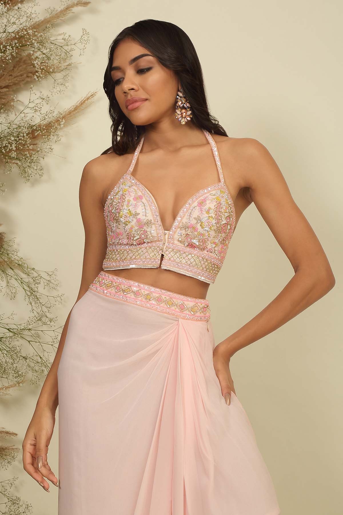 Pearl & Crystal Dhoti Set