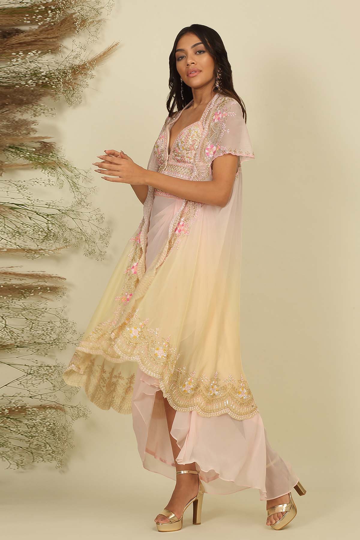 Pearl & Crystal Dhoti Set