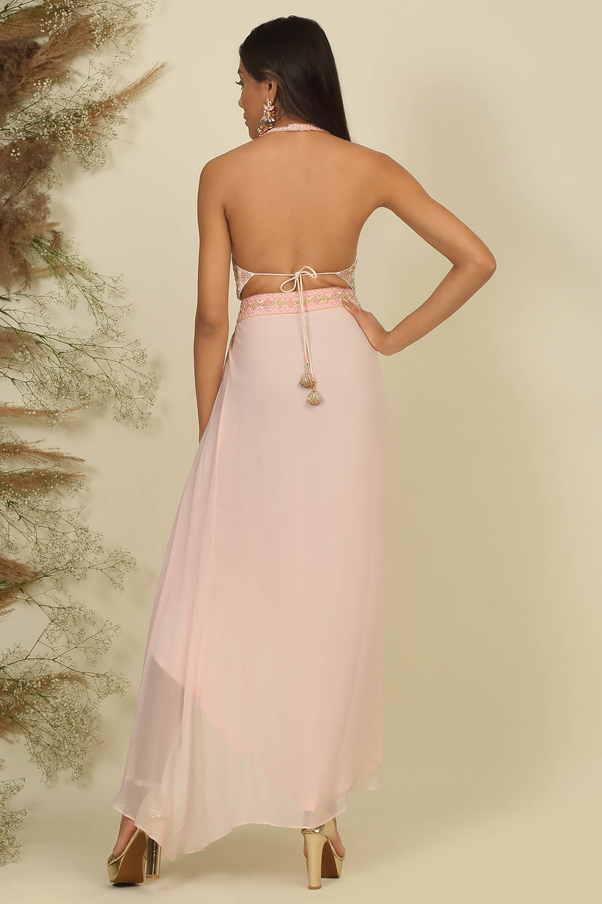 Pearl & Crystal Dhoti Set