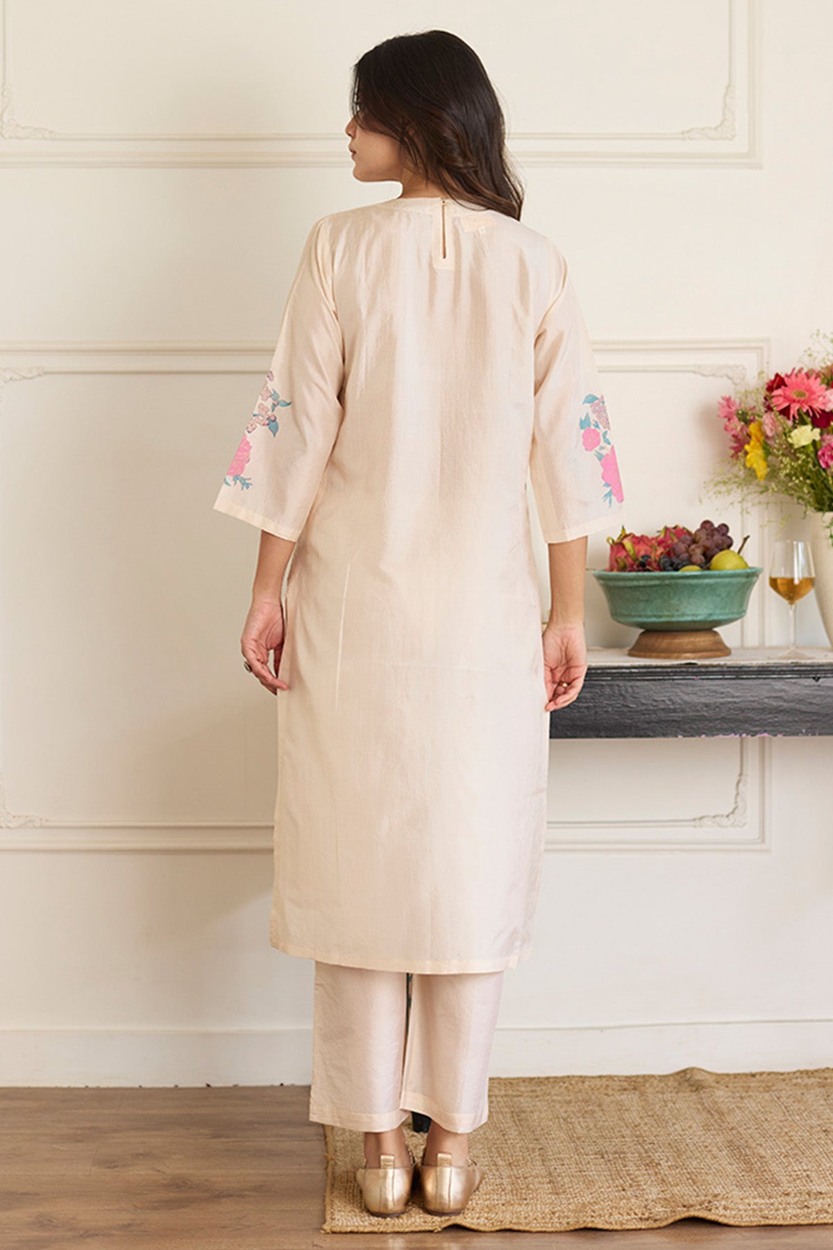 Pearl Pintuck Silk Kurta & Pant